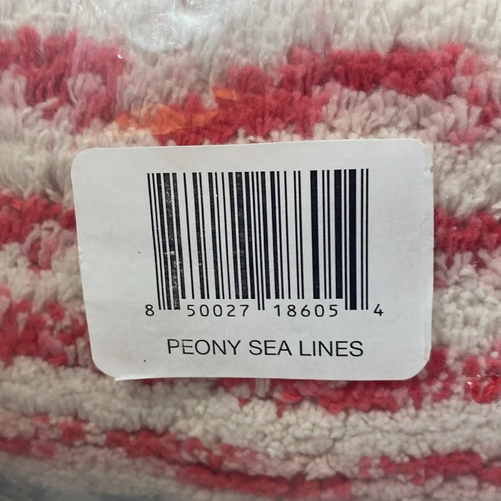 NEW Tommy Bahama Bath Mat Peony Sea Lines 100% Cotton 24” x 36”